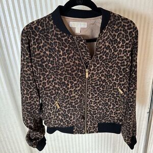 Michael by Michael Kors Leopard Bomber Jacket